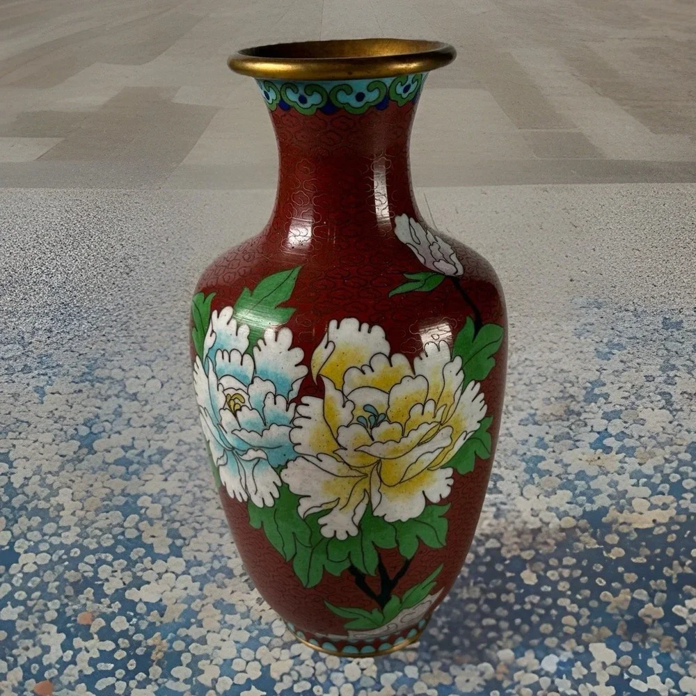 Vintage Chinese‎ Cloisonné Vase 8